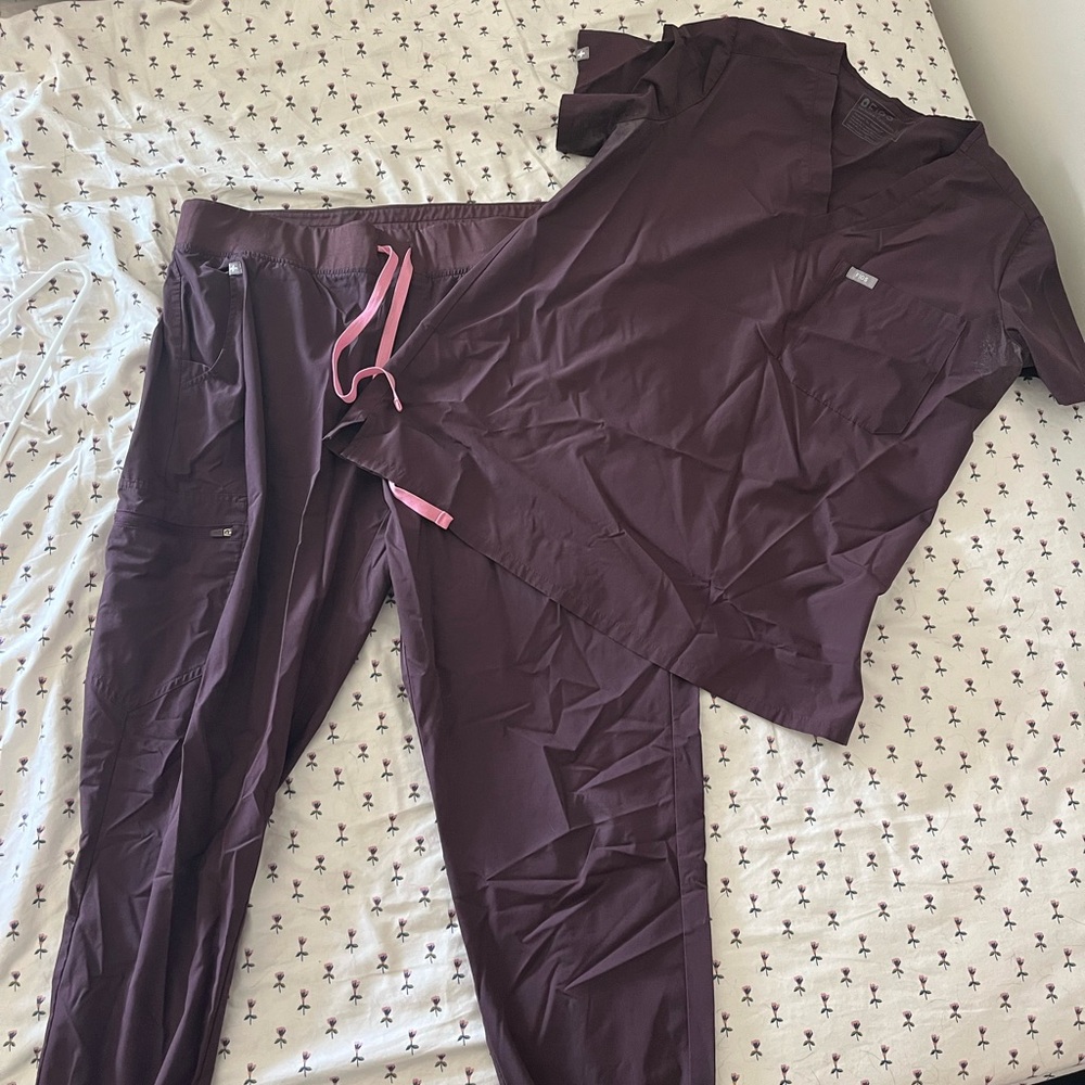 Figs Women's Scrub Set in Dark Purple